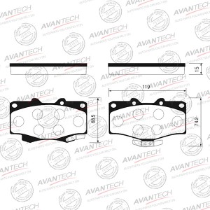 Колодки тормозные дисковые Avantech передние Замена для арт. AV403 AV442 AVANTECH
