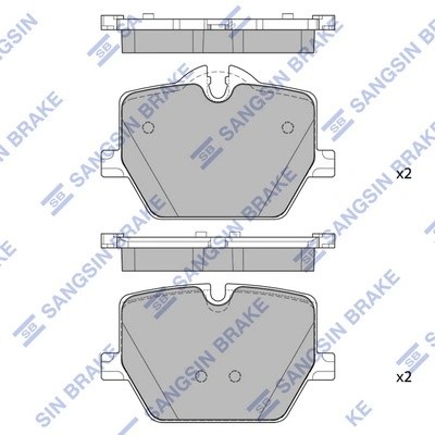 Колодки тормозные BMW 3 (G20) задние (4шт.) SANGSIN SP4396 SANGSIN
