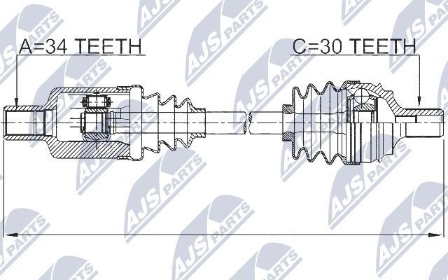 привод передний левый!\ MB W212/W221 4-MATIC 08-13 NPWME035 NTY