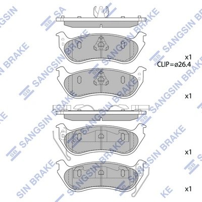 Колодки тормозные дисковые Ford Explorer 05-10, Mercury Mountaineer 05-10 SP1511 SP1511 SANGSIN