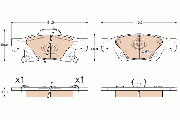 Колодки тормозные JEEP Grand Cherokee (10-) задние (4шт.) TRW GDB4448 TRW