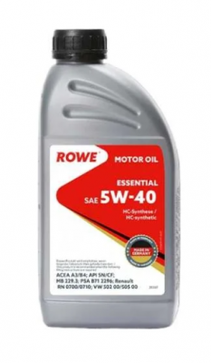 Масло моторное ROWE ESSENTIAL SN/CF/A3/B4 5W40 синт.1л 20367-177-2A ROWE