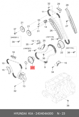 Звездочка ГРМ HYUNDAI Porter 2,Starex H-1 (2.5) KIA Bongo 3 (2.5) коленвала OE 24340-4A000 HYUNDAI KIA