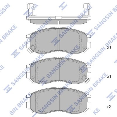 Колодки тормозные дисковые Mitsubishi Galant 1.8-2.0TD 87-96/Space Wagon 91-98 S SP1134 SANGSIN