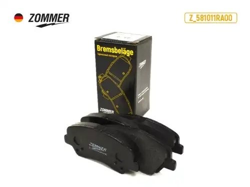 Колодка тормозная передняя KIA Rio III, HYUNDAI Solaris (к-т 4 шт) Z581011RA00 Z_581011RA00 ZOMMER