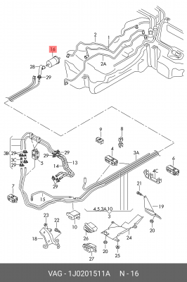 фильтр топливный!\ Audi A4/A6/TT, VW Bora/Golf 96> 1J0 201 511 A VAG