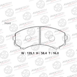 Колодки тормозные дисковые Avantech передние (противоскрипная пластина в компл.) AV431 AVANTECH