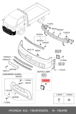 ЛАМПОЧКА ПРОТИВОТУМАННОЙ ФАРЫ (12В, 55ВТ) 18649-35009L 1864935009L HYUNDAI KIA