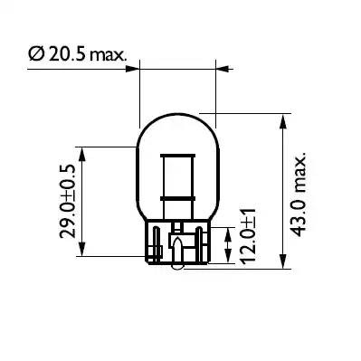 Лампа 12V WY21W W3x16d желтая Yellow PHILIPS 12071CP PHILIPS