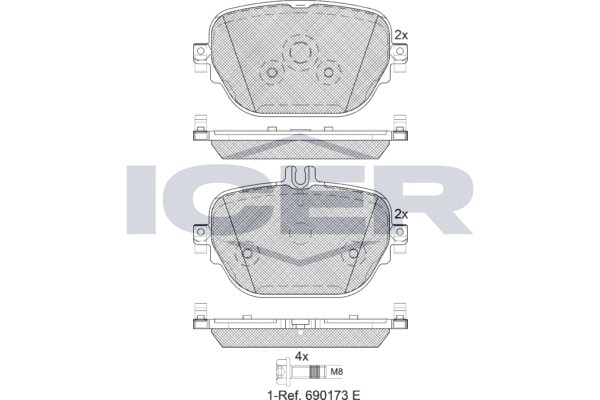182288 колодки тормозные дисковые задние!\ MB E-class W213/S123 16> 182288 ICER