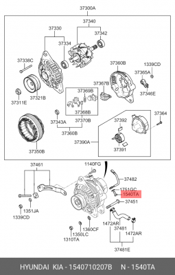 Болт HYUNDAI Porter маслопровода(подводящий) насоса вакуумного OE 1540710207B HYUNDAI KIA