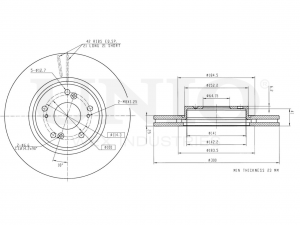 Диск тормозной передний BRD-20434 UNIO