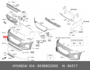 86588G2000 Заглушка отверстия бусировочного крюка 86588G2000 MOBIS