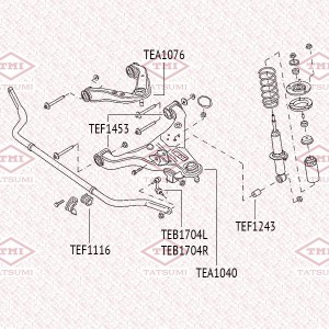 сайлентблок перед. амортизатора!\ Nissan Pathfinder <14 TEF1243 TATSUMI