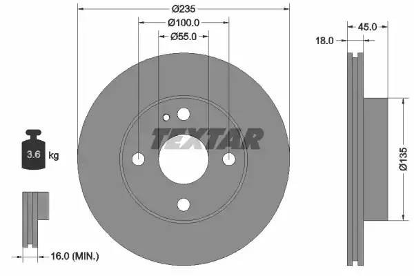 92061500 диск тормозной передний!\ Mazda 323/CX-5 92061500 TEXTAR