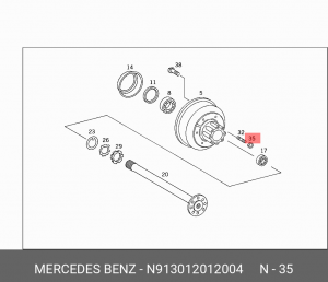 Гайка M12 MERCEDES OE N 913012 012004 MERCEDES BENZ