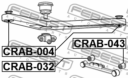 Сайлентблок задн подвески JEEP GRAND CHEROKEE 97-04, CHEROKEE III 04-10 CRAB-004 CRAB-004 FEBEST
