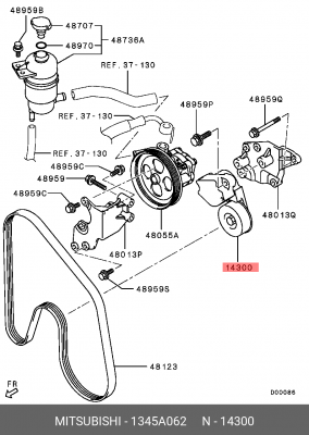 натяжитель приводного ремня!\ Mitsubishi 1345A062 MITSUBISHI