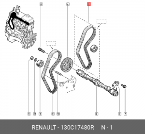 RENAULT LOGAN (2005>)/SANDERO (2009>) 1.4-1.6i / Logan 2 с 2010 г.в., K7M/K7J 130C17480R RENAULT
