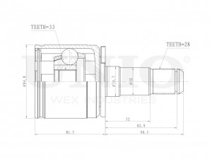 ШРУС внутренний левый CVJ-30057 UNIO