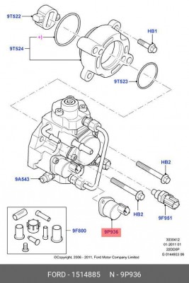 Регулятор FORD Transit (06-) давления топлива OE 1 514 885 FORD