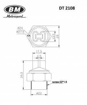 Датчик включения вентилятора, 99-94'C  DT2108 DT2108 BM MOTORSPORT