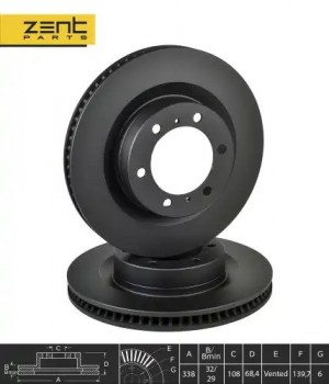 диск тормозной передний! Toyota Land Cruiser 200 07> Z06289 ZENTPARTS