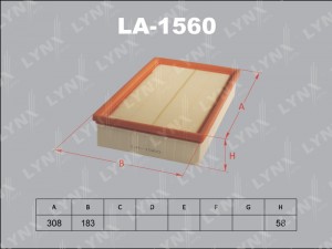 Фильтр воздушный подходит для AUDI 80 1.6-2.8 94/100 2.0-2.8 94/A6 1.8-2.8 94-97 LA-1560 LYNXAUTO