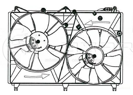 Э/вентилятор охл. с кожухом (2 вент.) для а/м Suzuki Grand Vitara (05-)  LFK2465 LFK2465 LUZAR
