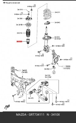 отбойник амортизатора переднего!\ Mazda 6 12> GRT734111 MAZDA