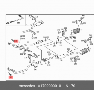 БОЛТ 1709900010 A 170 990 00 10 MERCEDES BENZ