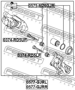 Суппорт тормозной задний лев MAZDA 6 GJ 2012-2016 0577-GJRL 0577-GJRL FEBEST