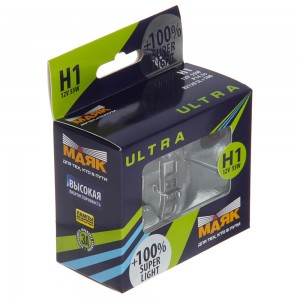 Лампа галогенная H1 12V 55W "Маяк" Super Light УЛЬТРА NEW (+100%) (2 шт.) 82120 SL+100 MAYAK