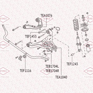 сайлентблок перед. амортизатора!\ Nissan Pathfinder <14 TEF1243 TATSUMI