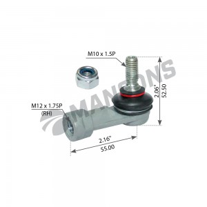 наконечник тяги КПП! левый L=55 M10/M12x1.75 LHT MAN,MB,DAF,Scania 100.673 MANSONS