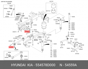 Болт шарнира реактивной штанги UNIVERSE, SPACE 554578D000 HYUNDAI KIA