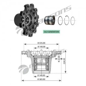 Ступица MERCEDES задняя (с подшипником) MANSONS 790.162 MANSONS