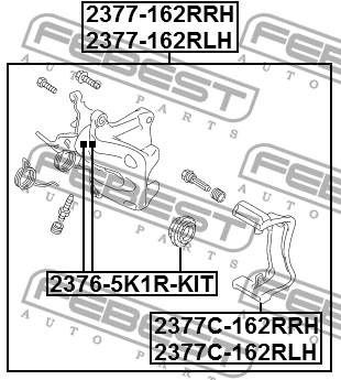 Суппорт задн левый 2377-162RLH 2377-162RLH FEBEST
