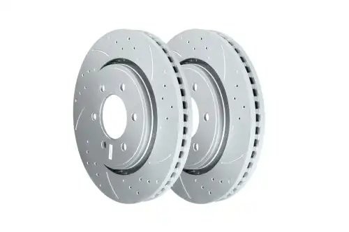 Передний тормозной диск Evolution с перфорацией и насечками, в покрытии GEOMET A AR85108 POWERSTOP