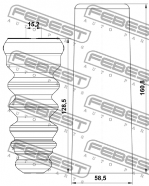 Пыльник заднего амортизатора с отбойником комплект SKODA OCTAVIA 1U 1997-2011 VW VWSHB-GOLVIR-KIT FEBEST