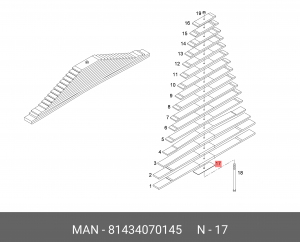 Пружинный вкладыш 85X5X260X18,5-ST37-ZN 81434070145 MAN