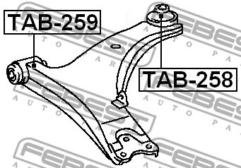 Сайлентблок задний переднего рычага TAB-258 FEBEST