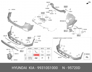 Датчик парковки HYUNDAI Santa Fe (18-) задний OE 99310S1000 HYUNDAI KIA