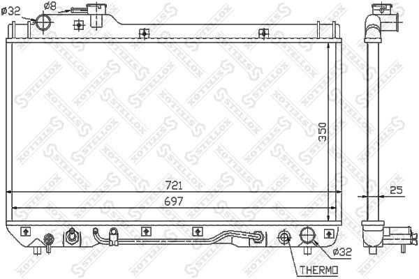 радиатор системы охлаждения! АКПП\ Toyota RAV 4 2.0 94-00 10-25378-SX STELLOX