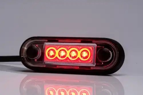 фонарь габаритный! красный, LED 12-36В с проводом 0.5м, 84х28мм, с прокладками\  FT073CLED FRISTOM