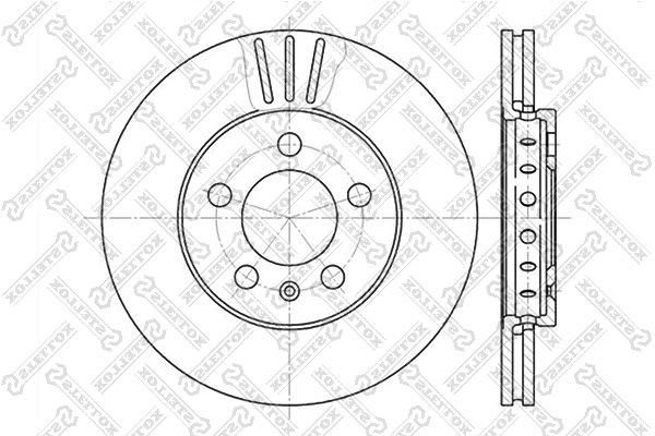 диск тормозной передний!\ Audi A2/A3, VW Golf/Bora 1.6 96>, Brilliance 6020-4758V-SX STELLOX
