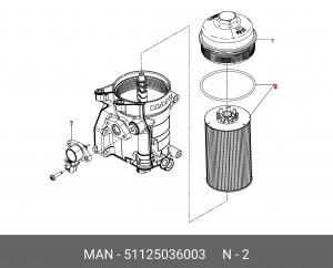 Сменный элемент топливного фильтра E5/E6 MAN 51125036003 MAN