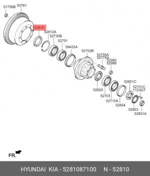 УПЛОТНИТЕЛЬНОЕ КОЛЬЦО РЕДУКТОРА МОСТА (HYUNDAI) 5281087100 HYUNDAI