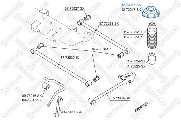 опора амортизатора заднего!\ Daewoo Lacetti 04> Hatchback 12-73016-SX STELLOX