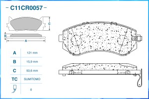 Тормозные колодки передние Low Metallic C11CR0057 C11CR0057 CWORKS